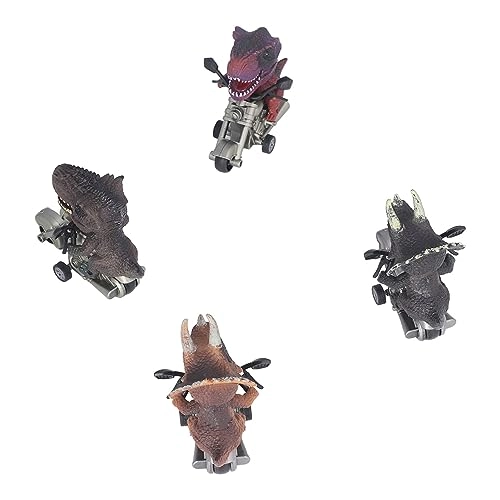 Dinosaur Motorcycle Toy - 4 pieces Tyrannosaurus Triceratops