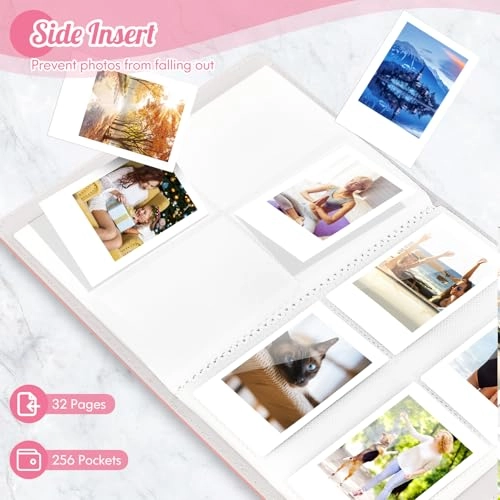 3.5x2.3" 256 Pockets PU Leather Photo Album