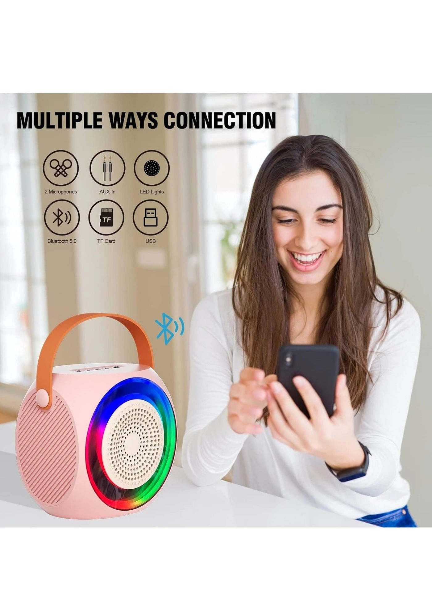 Karaoke Machine - 2 Wireless Microphones 10W