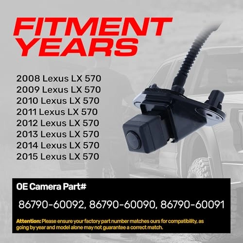 LX 570 Backup Camera - Night vision Wired 800TVL