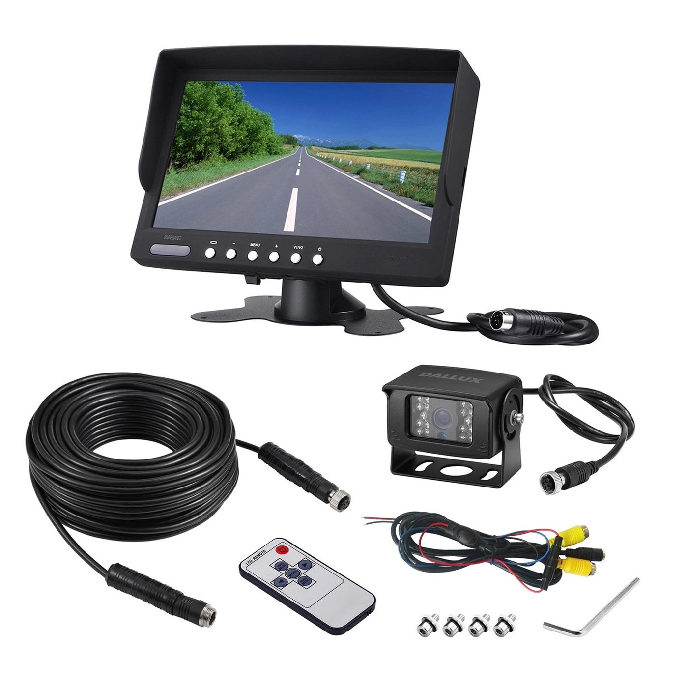 Truck Backup Camera - HD 1080P + 7 inch Monitor + 4 PIN Extension Cable