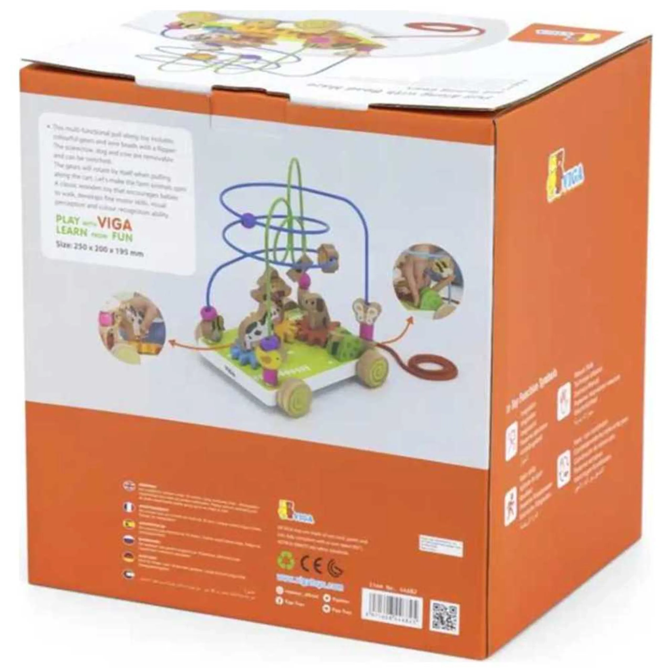 Pull Along Toy - Wire Beads Turning Gears