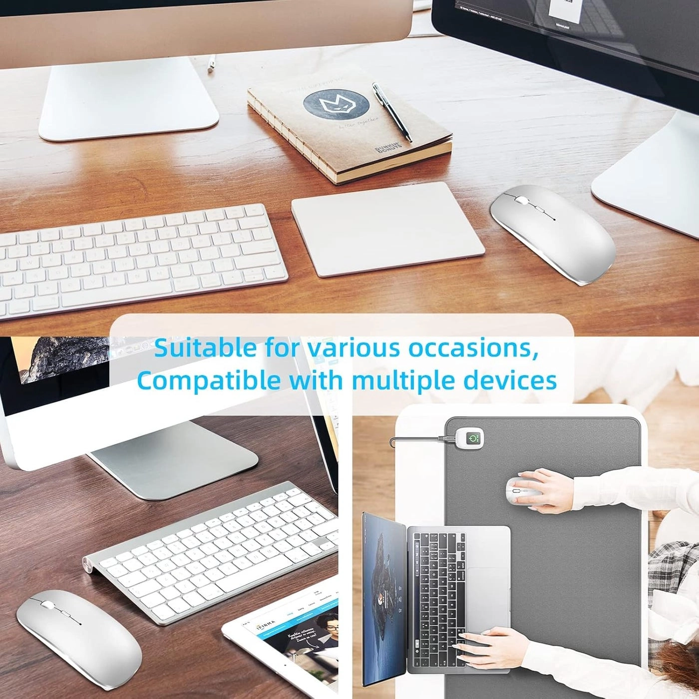 LED Rechargeable Slim Silent Mouse - Wireless