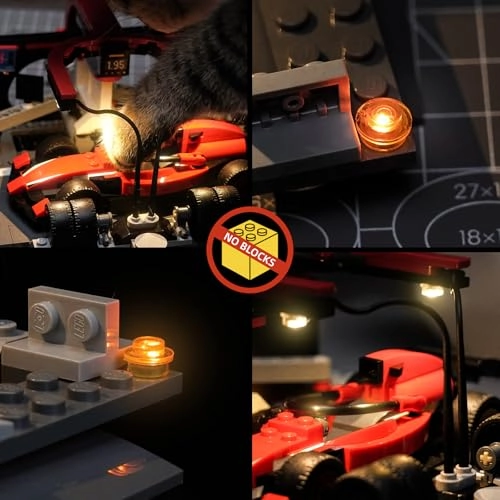 LED Light Set - Copper Line for LEGO F1 Pit Stop & Pit Crew with Ferrari Car 60443