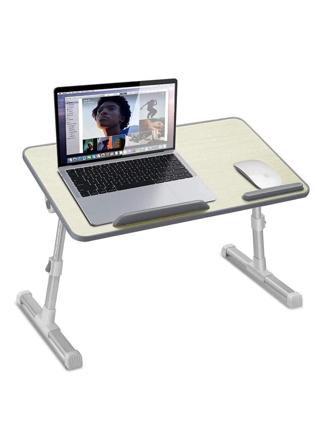 Laptop Stand Table - Height And Angle Adjustable Folding Anti Slip Pad