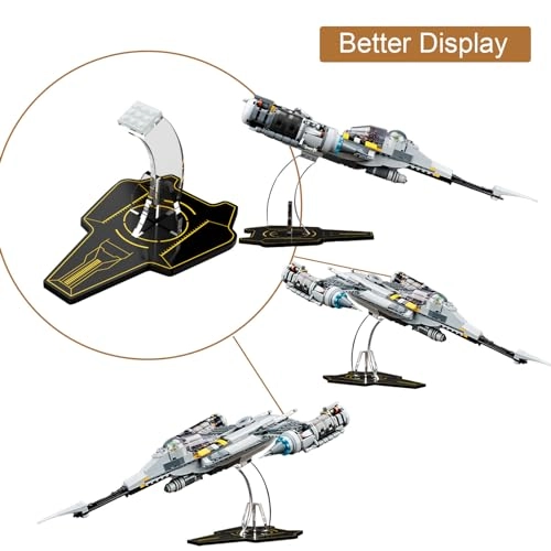 Acrylic Display Stand for Lego Star Wars 75325 The Mandalorian's N-1 Starfighter Set - 5 MM Transparent Clear