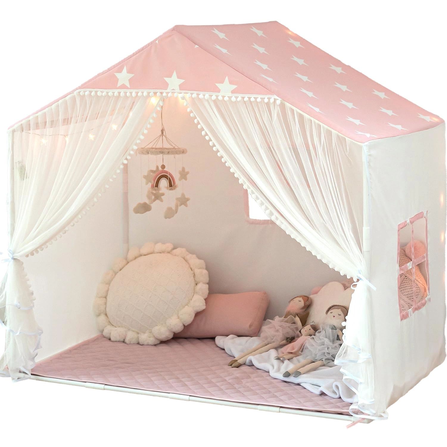 avrsol Kids Play Tent - 35.5 inches (W) x 57 inches (L) x 53 inches (H) Pink