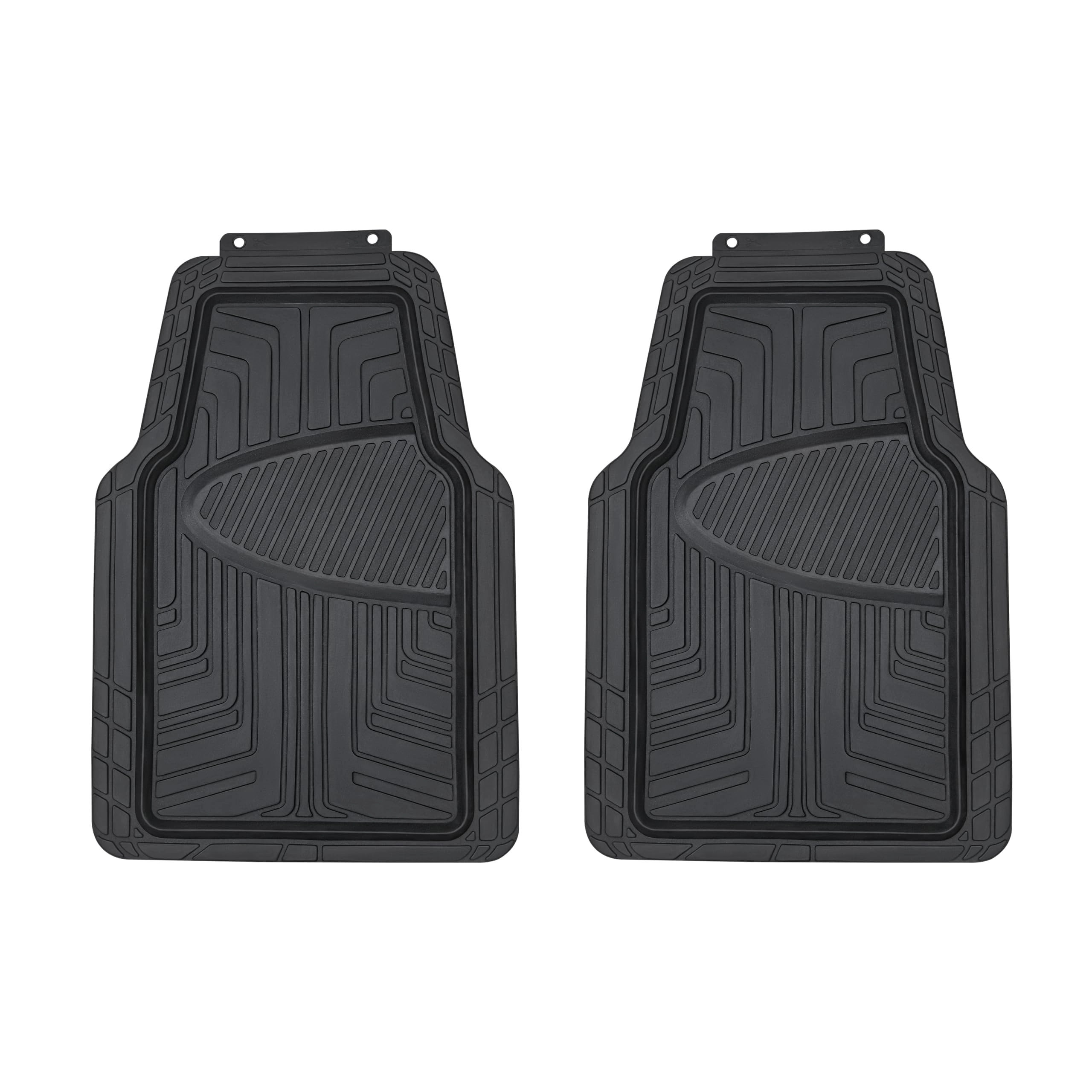 4-Piece Heavy Duty PVC Floor Mats with Cargo Liner - Black Universal Fit
