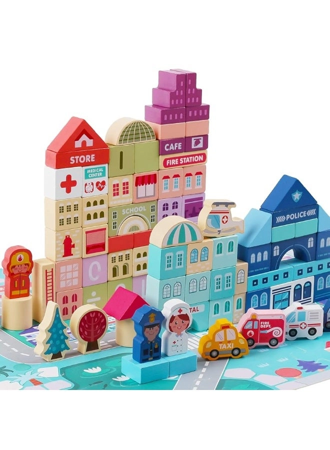 Wooden Building Blocks - City 120 pcs