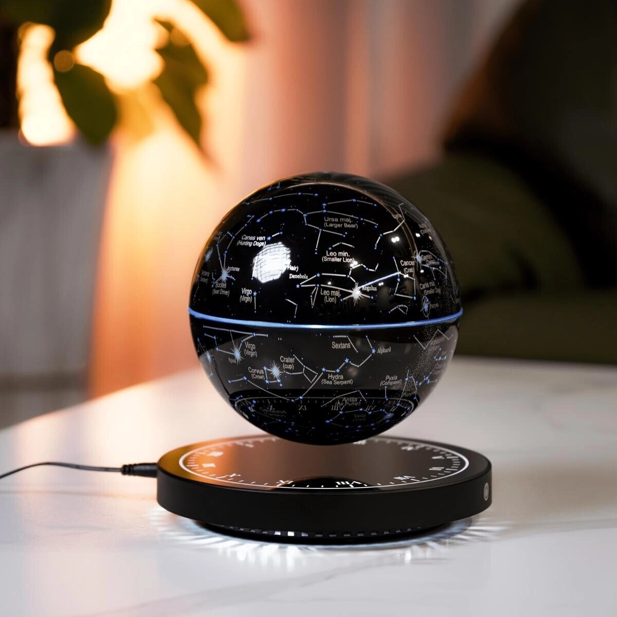 Levitating Starry Globe Lamp - Magnetic Base Touch Control Wireless Charging