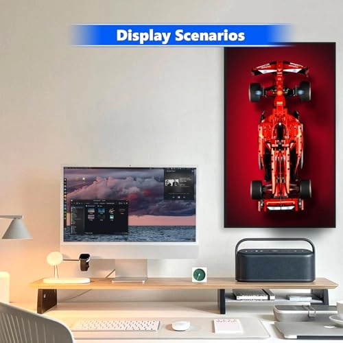 Display Wallboard Wall Mount for LEGO Technic Ferrari SF-24 F1 Car 42207 - 75X45cm