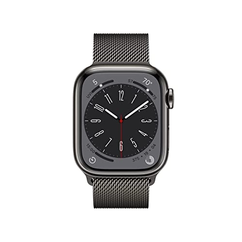 (Renewed) Watch Series 8 41mm Graphite Stainless Steel Case Cellular GPS