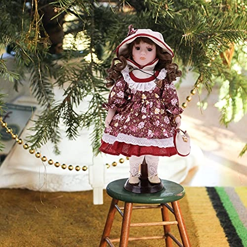 Doll - 12 Inch Porcelain Floral Clothing