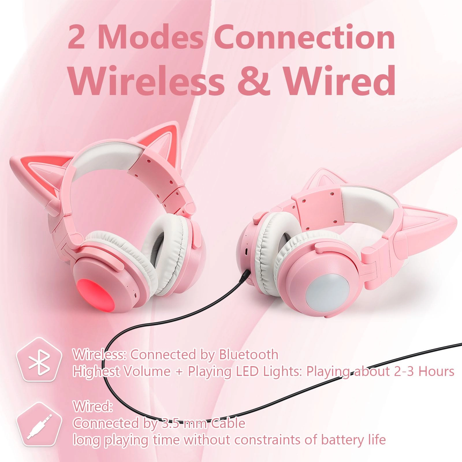 Cat Ear Bluetooth Headphones Wireless Headphone