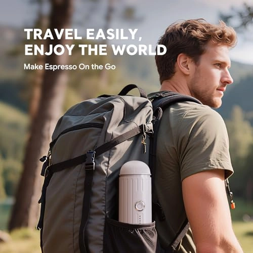 Portable Coffee Maker - 7500mAh Rechargeable Battery Capsules & Powder