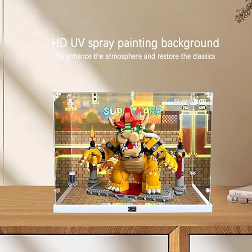 Acrylic Display Case (71411) - 17.7x11.8x13.8 inches White Heightened Base Transparent