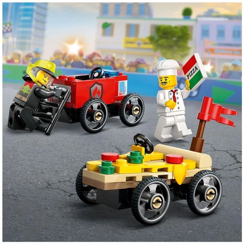 City Pizza vs. Fire Truck Race Car Pack (60458) - Vehicle