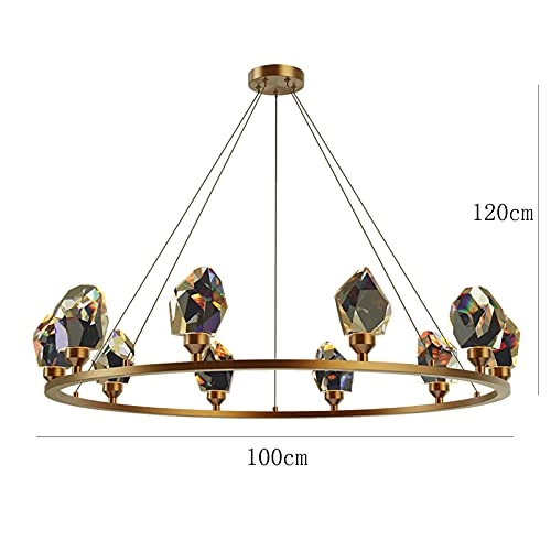 All Copper Ring Crystal Lights - Copper tricolor light 100*120cm LED