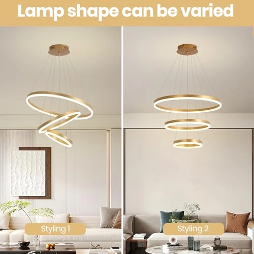 Round LED Chandelier - 3000K 4000K 6000K Dimmable