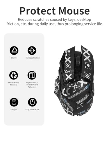 Mouse Non-Slip Grip Tape - G502 Black Printed Pattern