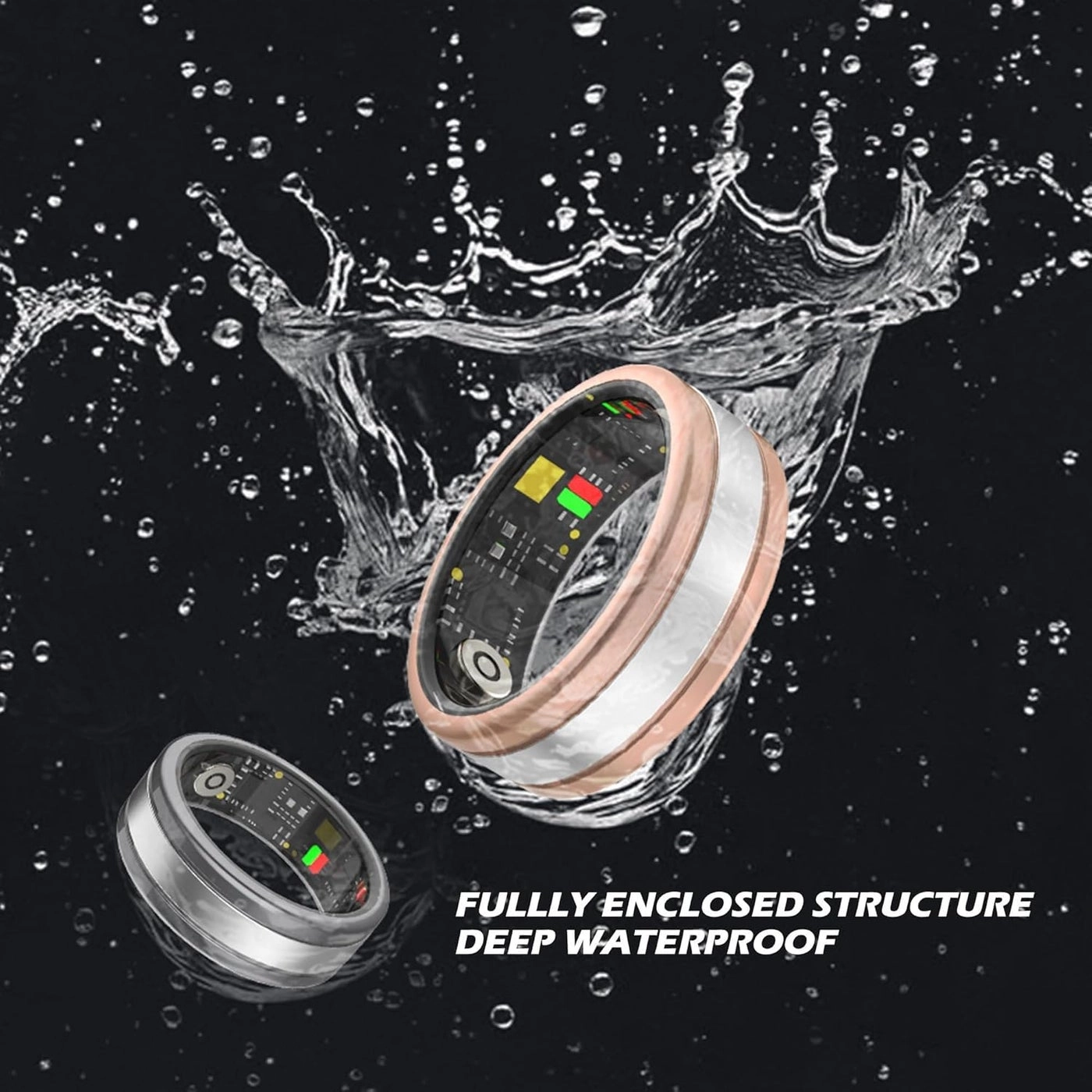 Smart Ring - Heart Rate Monitor Sleep Tracker 5ATM Waterproof