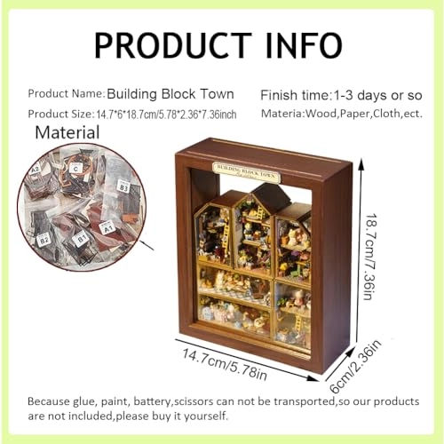 Miniature Wooden Dollhouse Furniture Kit - Creative Room 1:24