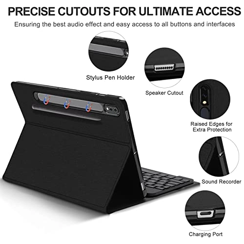 Keyboard Case with Backlit Detachable Keyboard for Samsung Galaxy Tab S8+ Plus 12.4-inch (2022), Galaxy Tab S7 FE 12.4-inch (2021) and Galaxy Tab S7+ 12.4-inch (2020)