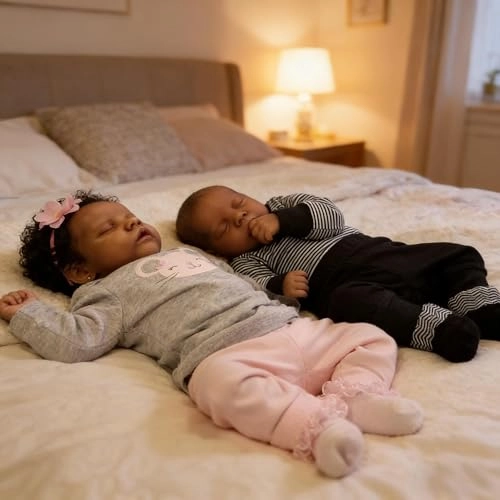 Reborn Baby Doll - 18 inch Vinyl African American Ages 3+ Bundle