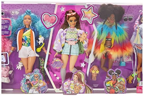 Barbie Extra - 5-Doll 70 Fashion Pieces 5 Pets Ages 3+ Pack