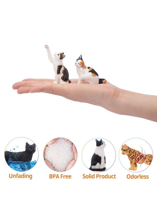 Realistic Cat Figurines 8 pcs