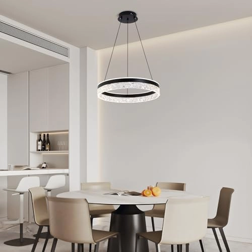 Round LED Chandelier - 3000K–6000K Dimmable