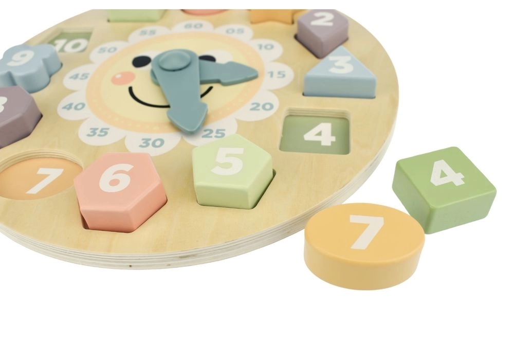 Clock Puzzle And Shape Sorter - Suitable for 3 years & above 13 pieces