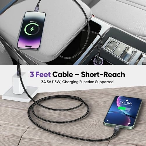 Android Auto Cable 15W USB-A to USB-C 0.9m Braided