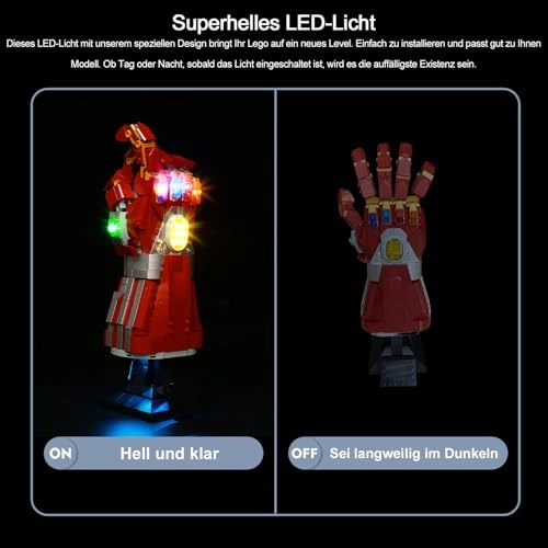 LED Light Set - Acrylonitrile Butadiene Styrene (ABS) Marvel for LEGO Infinity Glove 76223