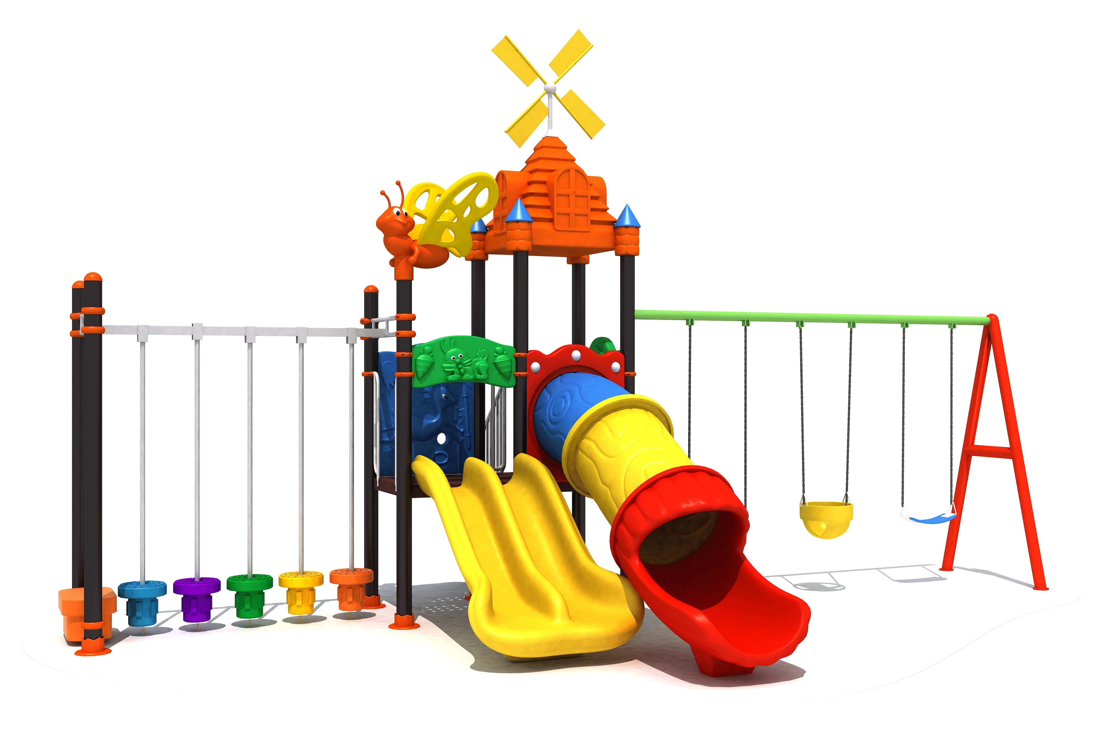 Rainbow Toys Playground Garden Fitness Exercise Play Set - 3+ years 1 Tube slide 1 Double slide