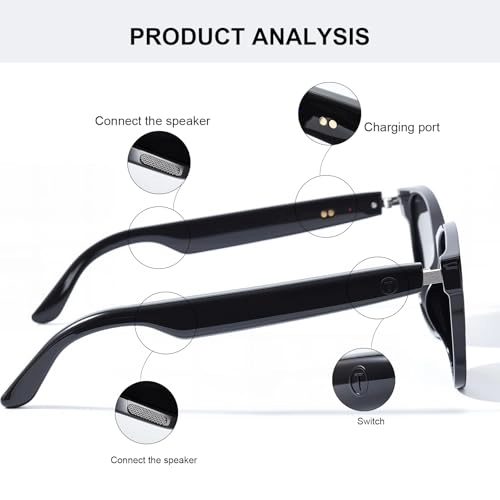 Smart Bluetooth Audio Sunglasses - Dual Speaker Remote Shooting