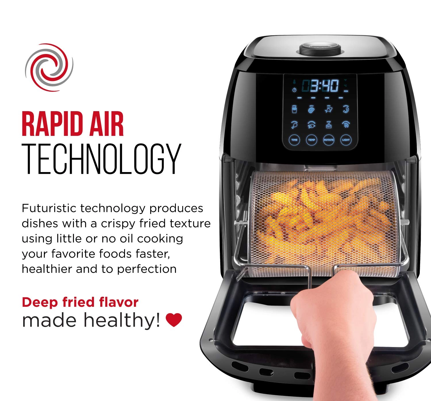 ChefmanTurboFry Touch Easy-View RJ38-4TW-BLK-DS-EU