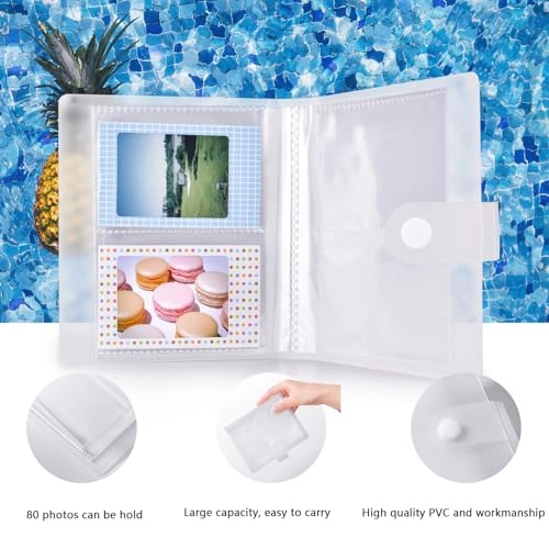 Clear Case - with Strap + Mini Photo Album - 80 Photos + Selfie Mirror + DIY Stickers - x2 + Color Filter - x4