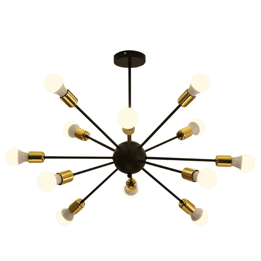 The Antique and Modern Home Sputnik Chandelier - 12 Lights Black