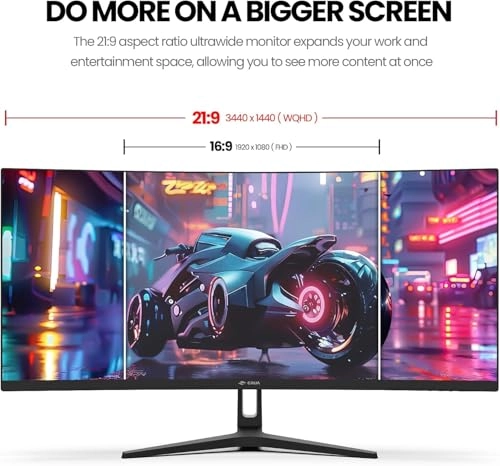 Curved Ultrawide WQHD Monitor - 3440 x 1440 34-Inch