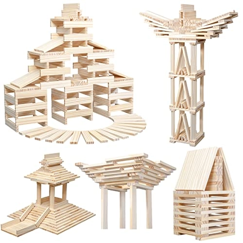 Wooden Castle Building Blocks - 100 pcs