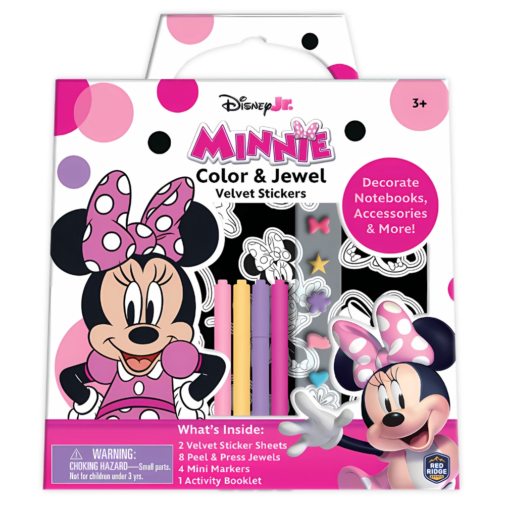Disney Minnie Color & Jewel Velvet Stickers - 2 velvet sticker sheets