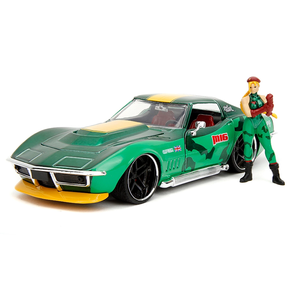 Street Fighter 1969 Chevy Stingray Corvette with Cammy Figure - 1:24
