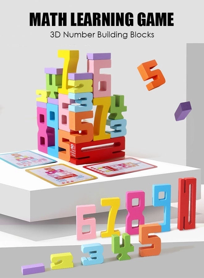 Forthcan Wooden Number Blocks - 3+ 20 pieces