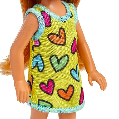 Chelsea Small Doll - 6-inch Blonde Ponytail Yellow Heart-Print Dress Ages 3+