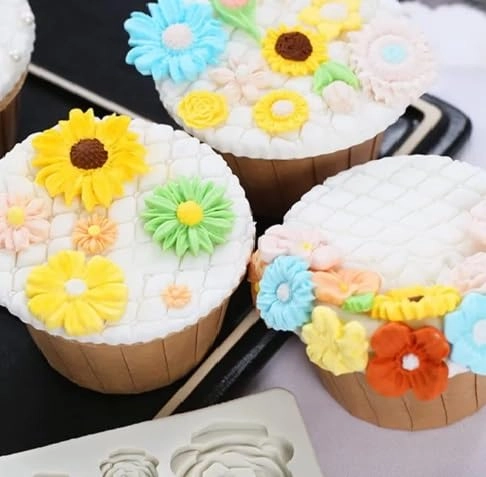 Daisy Flower Polymer Clay Mould - Silicone Pack of 2