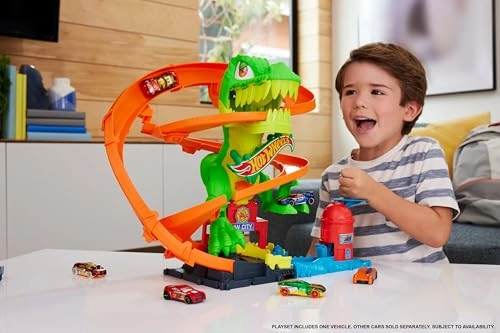 T-Rex Blaze Battle Playset + Die-Cast Firetruck 1:64