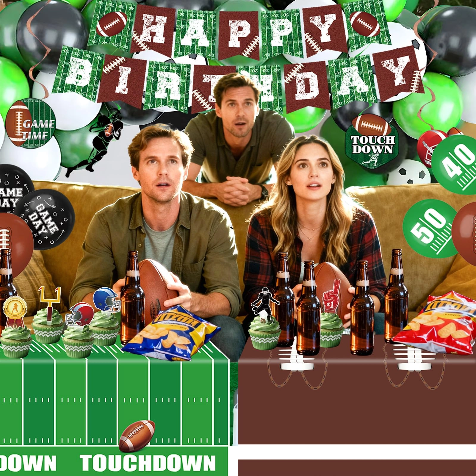 Football Party Decorations - 220 Pcs Game Day & Tailgate Events