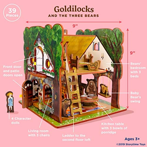 Goldilocks and The Three Bears Book and Toy Set - 3+ 39 pieces
