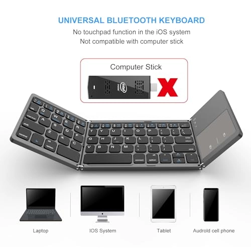Foldable Bluetooth Keyboard - Touchpad Dual Modes Bluetooth